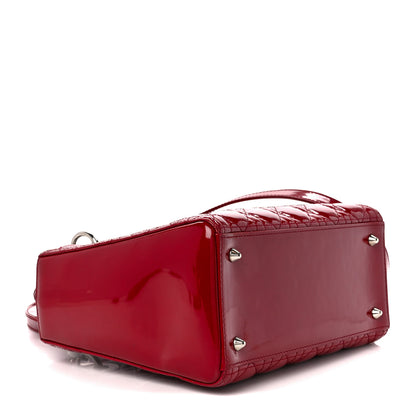 Christian Dior Patent Cannage Medium Lady Dior Burgundy Red 4 of 10