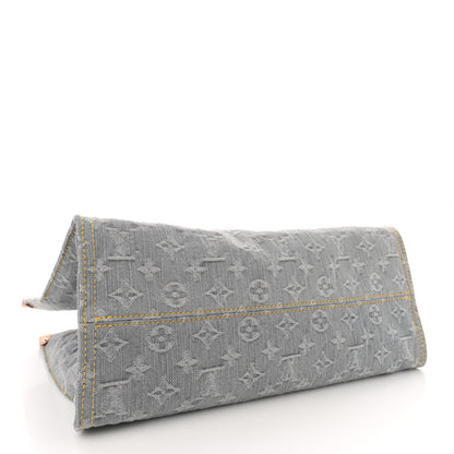 Louis Vuitton Monogram Denim Onthego MM Washed Gray 4 of 10
