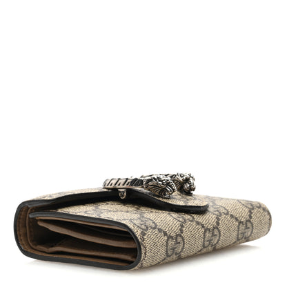 Gucci GG Supreme Monogram Dionysus Card Case Wallet Beige Taupe 4 of 6