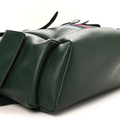 Gucci Grained Calfskin Medium Ophidia Double Buckle Backpack Green 7 of 8