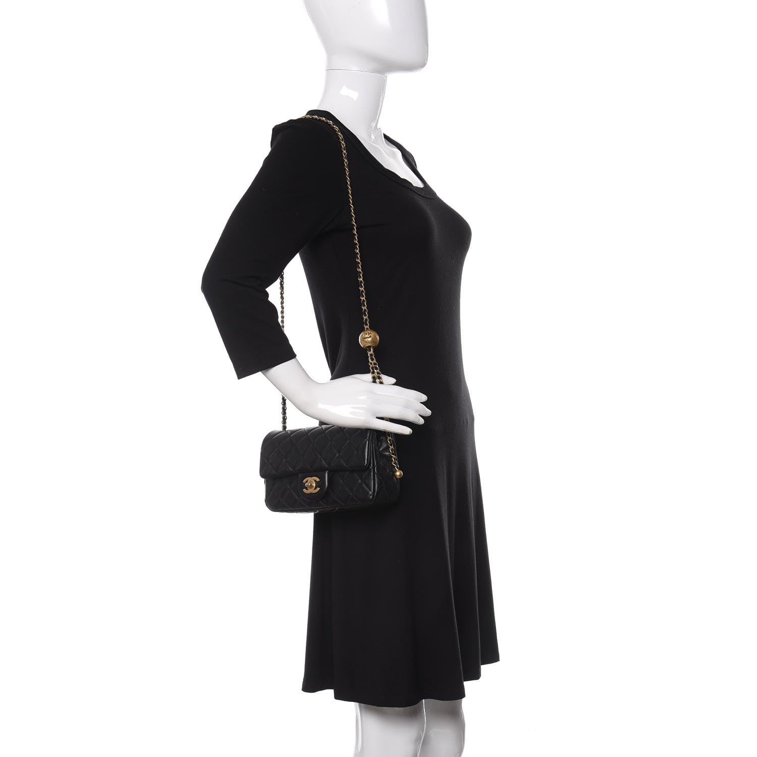 Chanel Lambskin Quilted Mini Rectangular Pearl Crush Flap Black 2 of 10