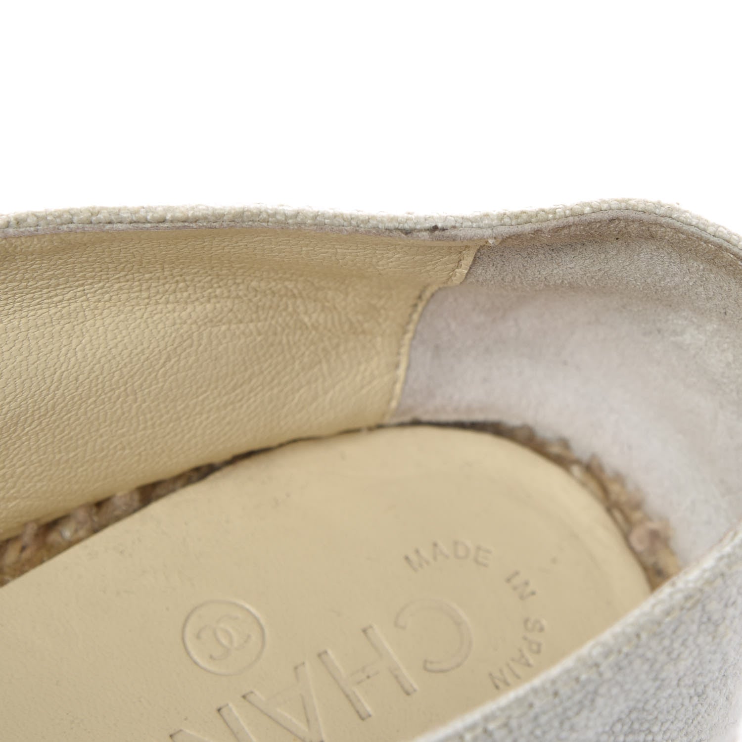 Chanel Toile CC Cap Toe Espadrilles 44 Beige 10 of 10