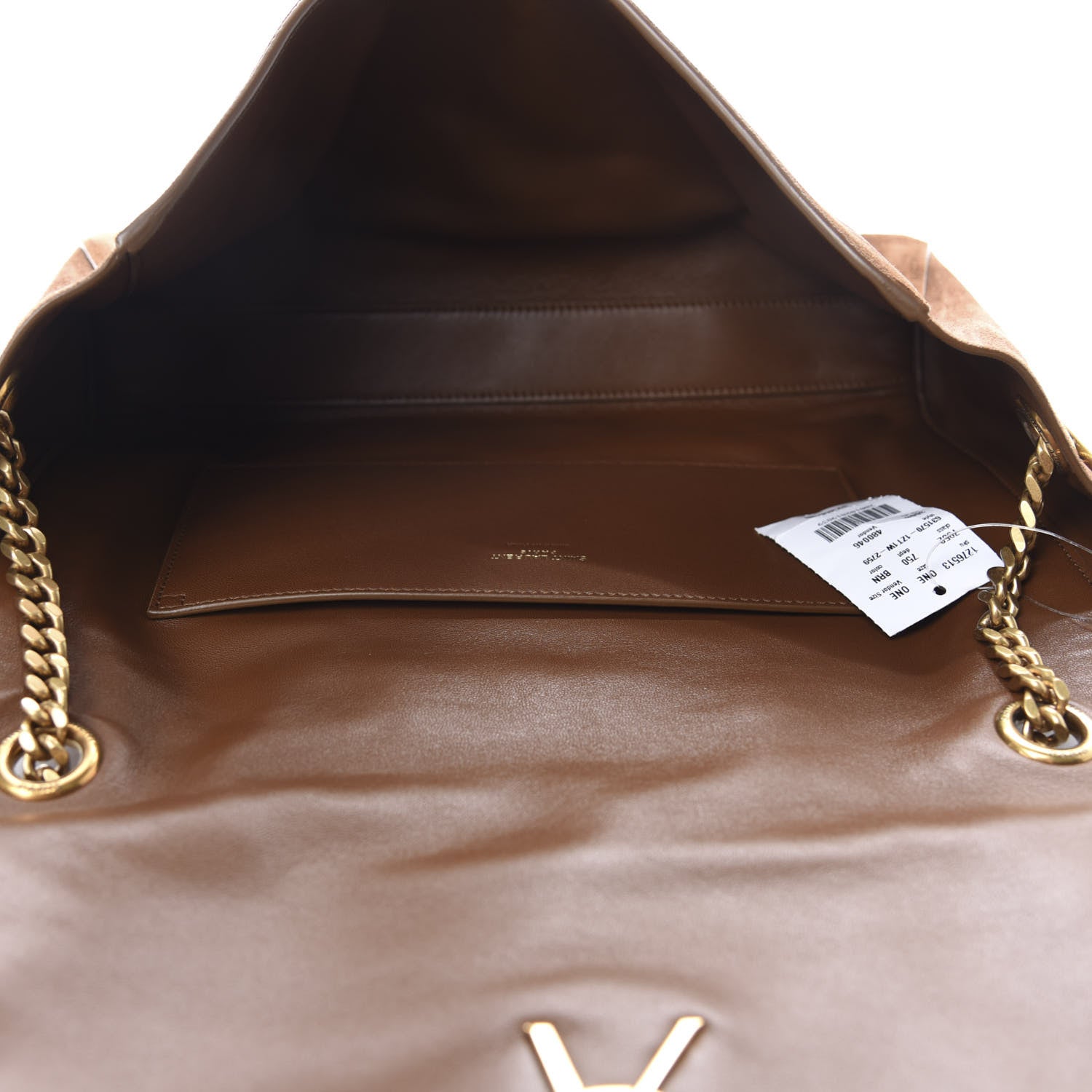 Saint Laurent Suede Braided Monogram Large Kate Satchel Brown 7 of 17