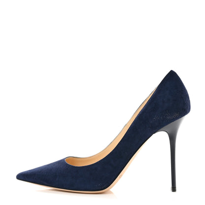 Jimmy Choo Suede Abel Pumps 37 Navy 1 of 8
