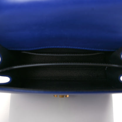 Saint Laurent Calfskin Mini Classic Monogram Cassandra Top Handle Bag Blue Majorelle 4 of 10