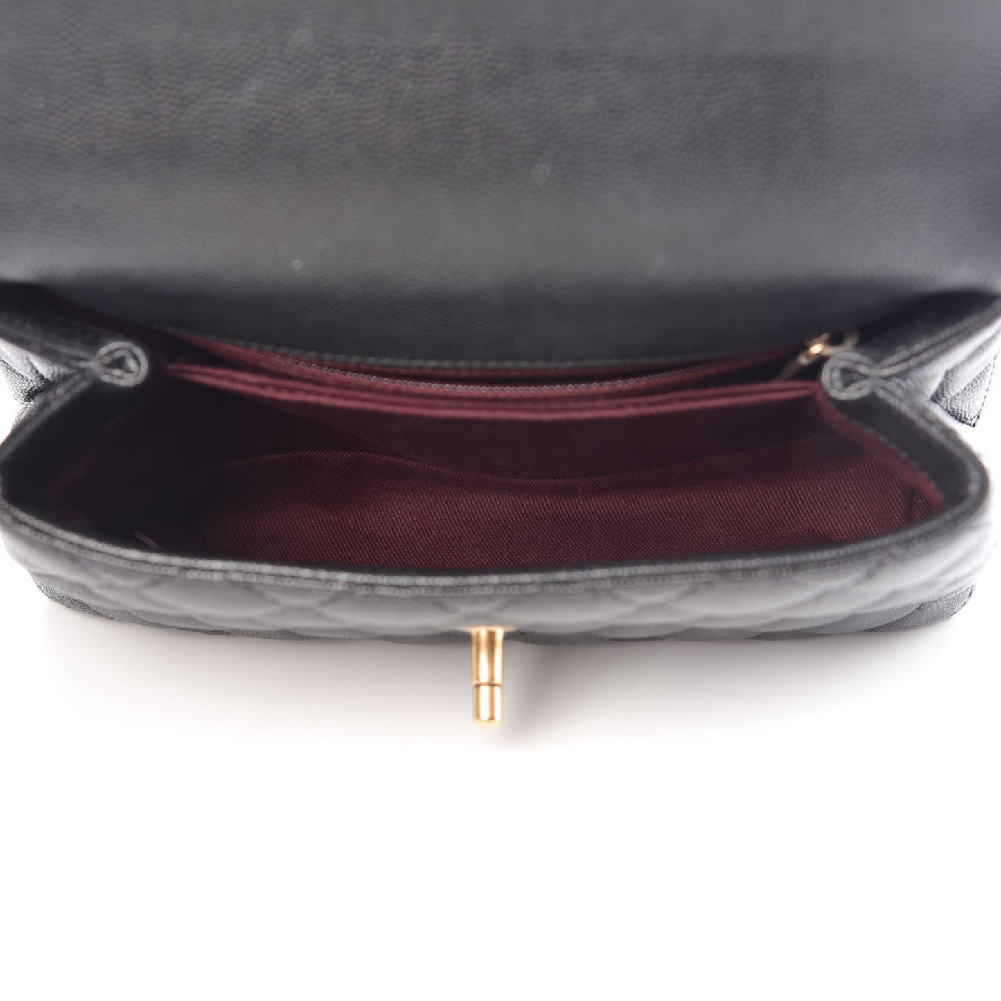Caviar Quilted Mini Coco Handle Flap Black
