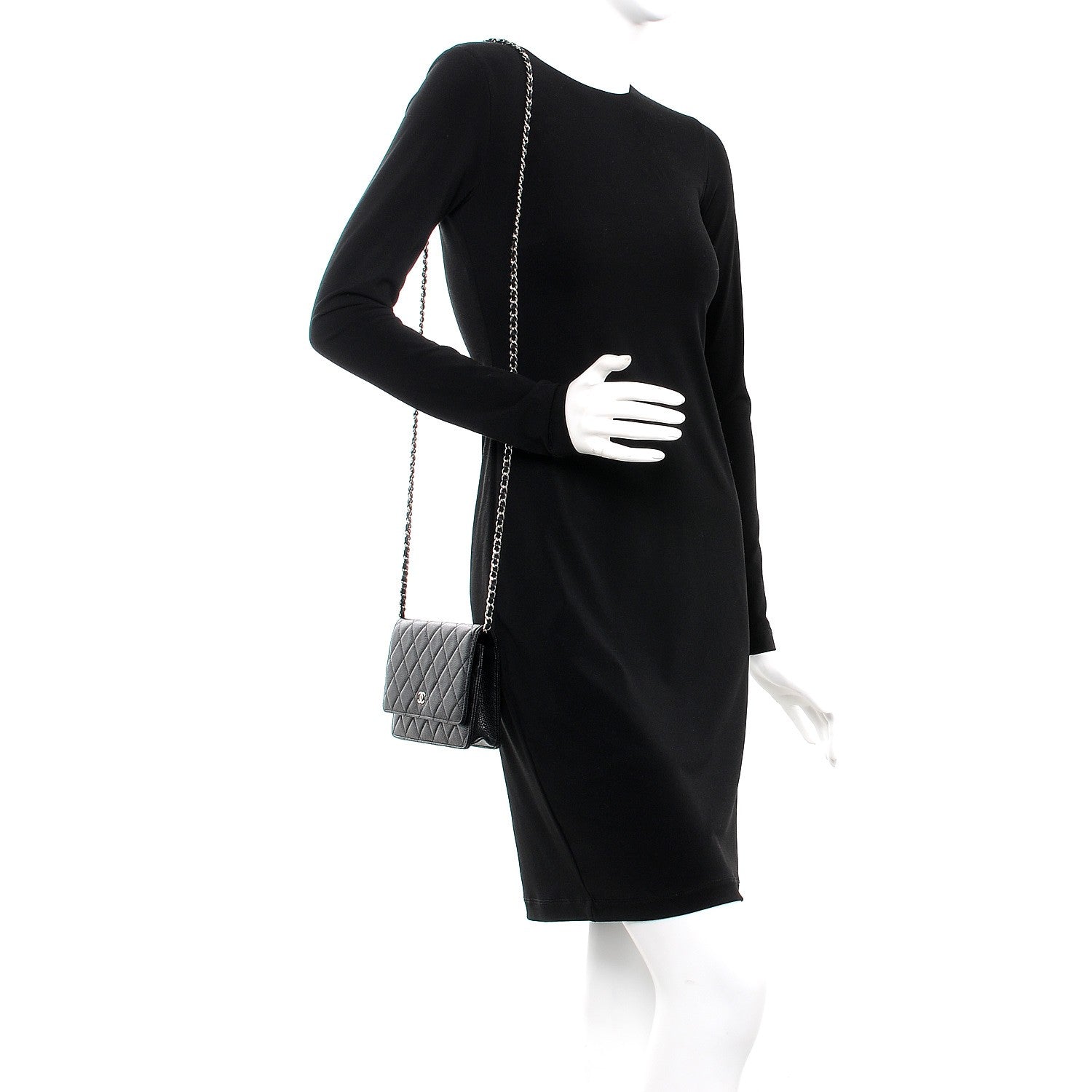 Chanel Caviar Quilted Wallet On Chain WOC Black 2 of 9
