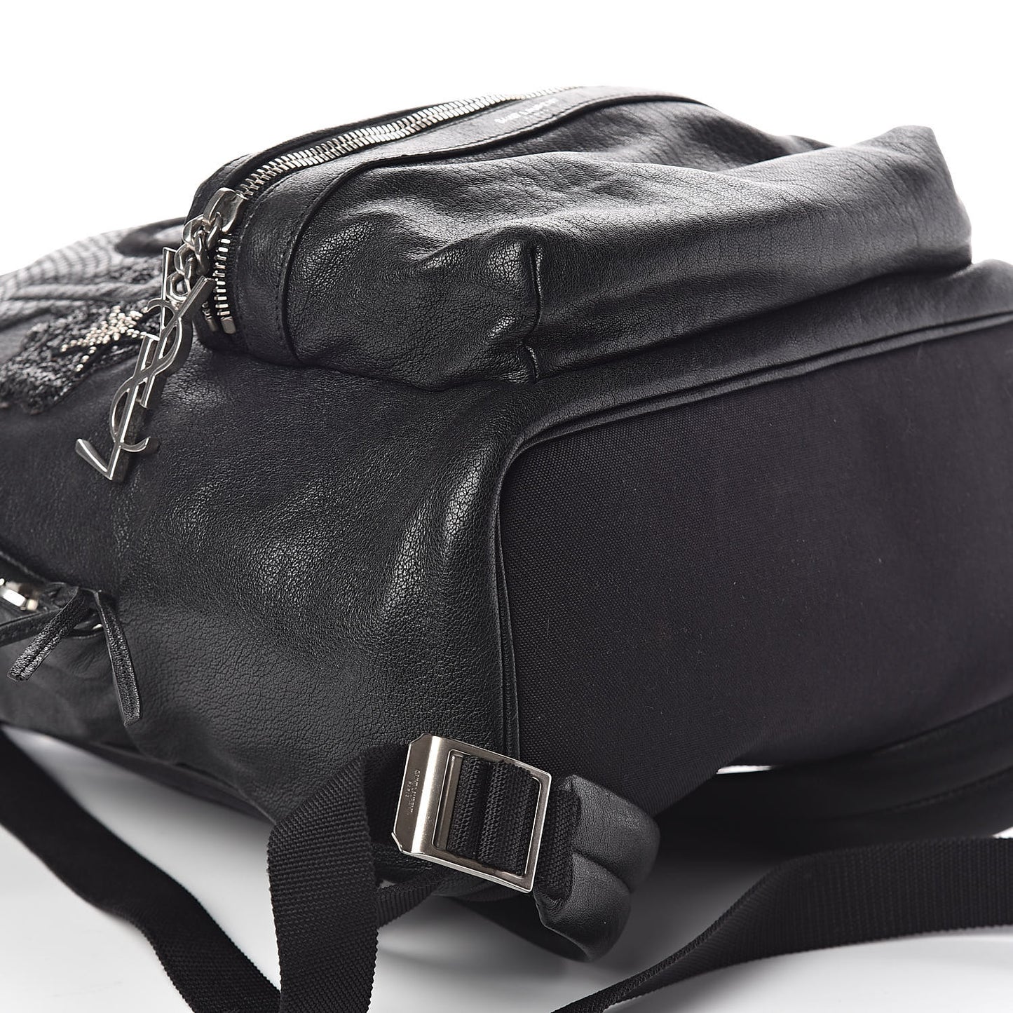 Sheepskin Mini Love Appliqué City Backpack Black