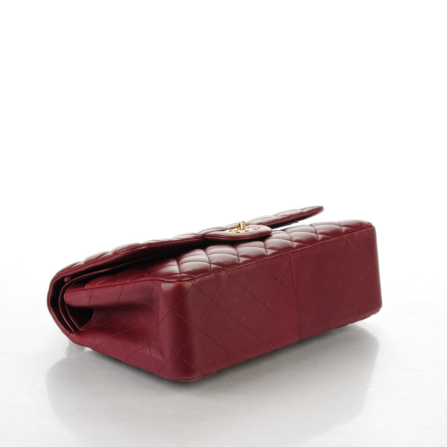 Chanel Lambskin Quilted Jumbo Double Flap Dark Red 4 of 13