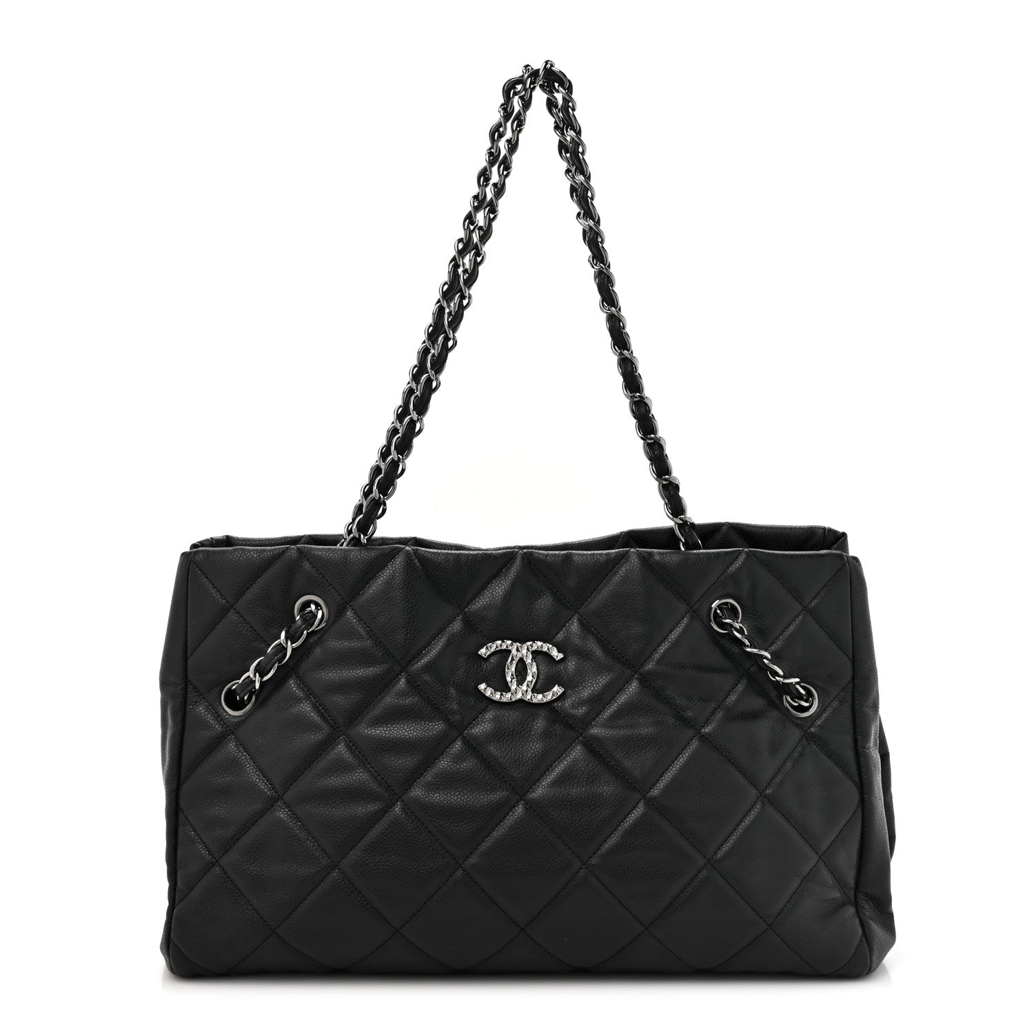 Chanel Soft Caviar Quilted Large Cells Tote Black 1 of 15