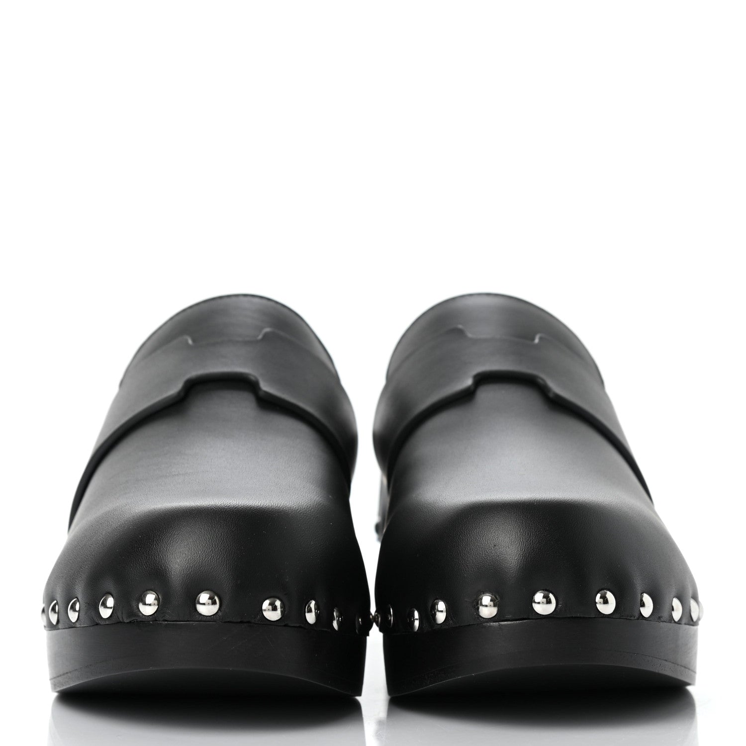 Hermes Calfskin Calya Mules 38 Black 2 of 7