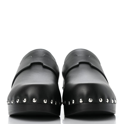 Hermes Calfskin Calya Mules 38 Black 2 of 7