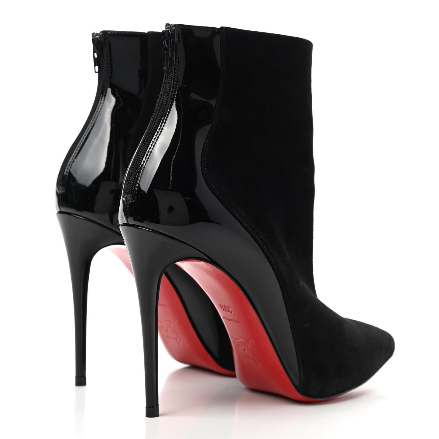 Veau Velours Patent Delicotte 100 Booties 36.5 Black