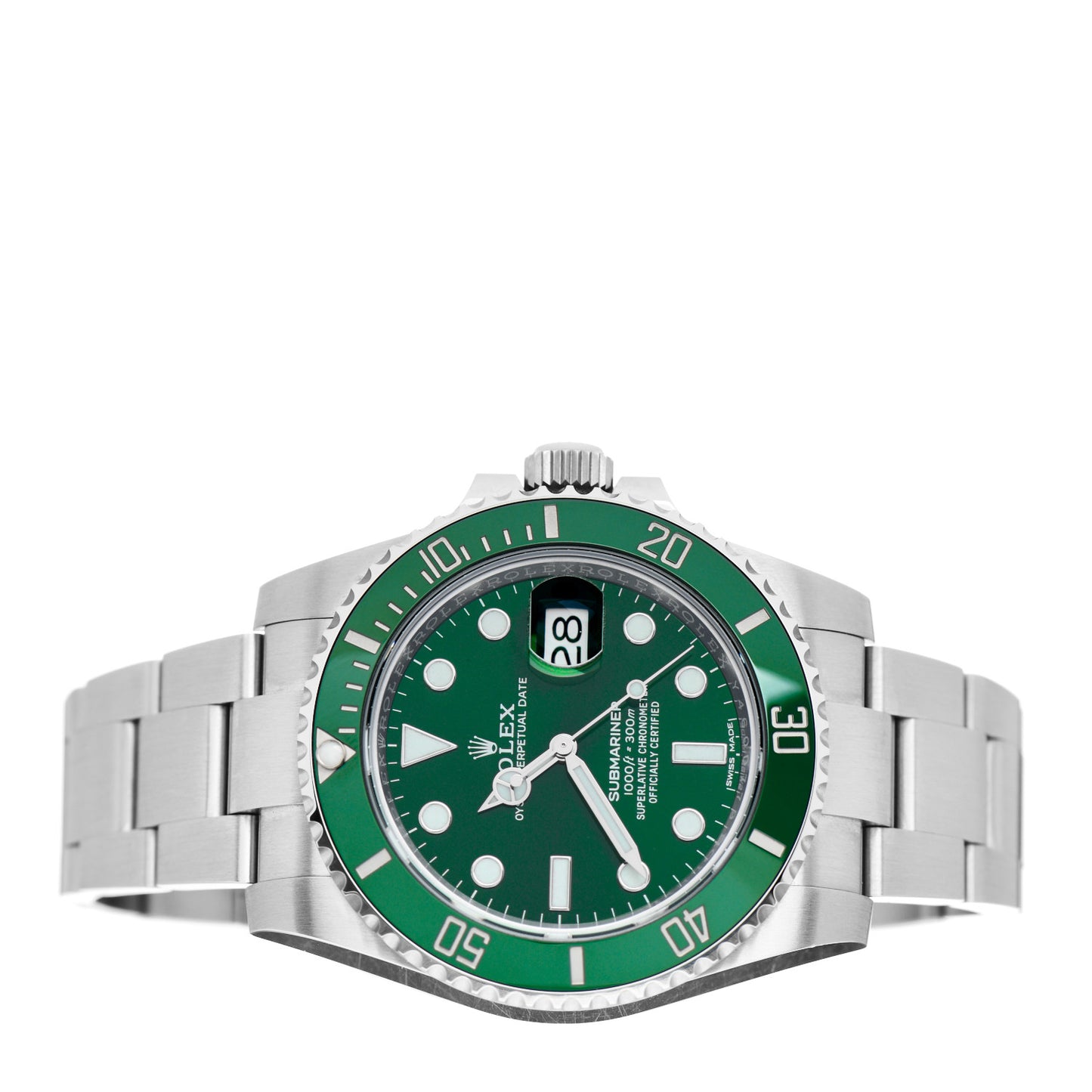 Stainless Steel 40mm Oyster Perpetual Submariner Date Hulk Watch Green 116610LV
