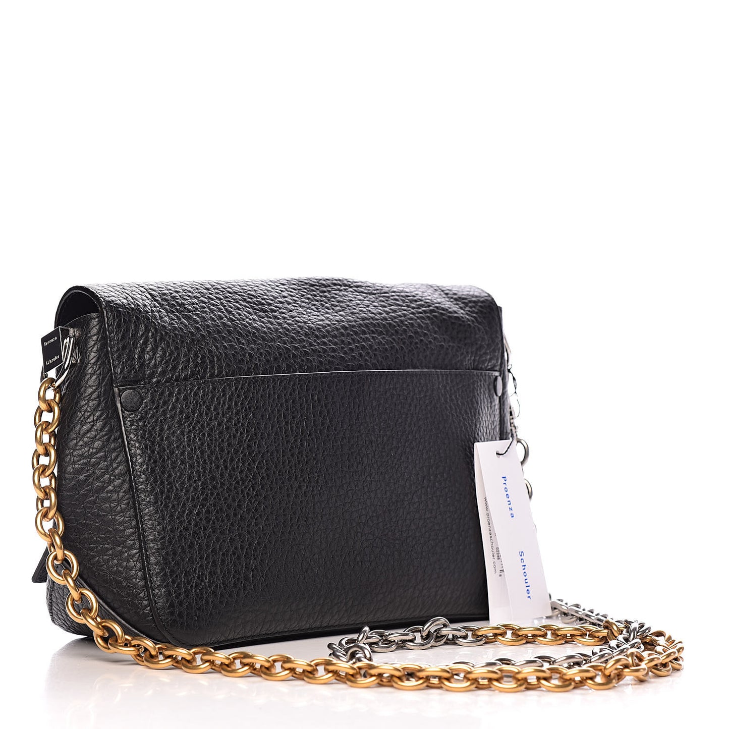 Pebbled Calfskin Small Courier Black