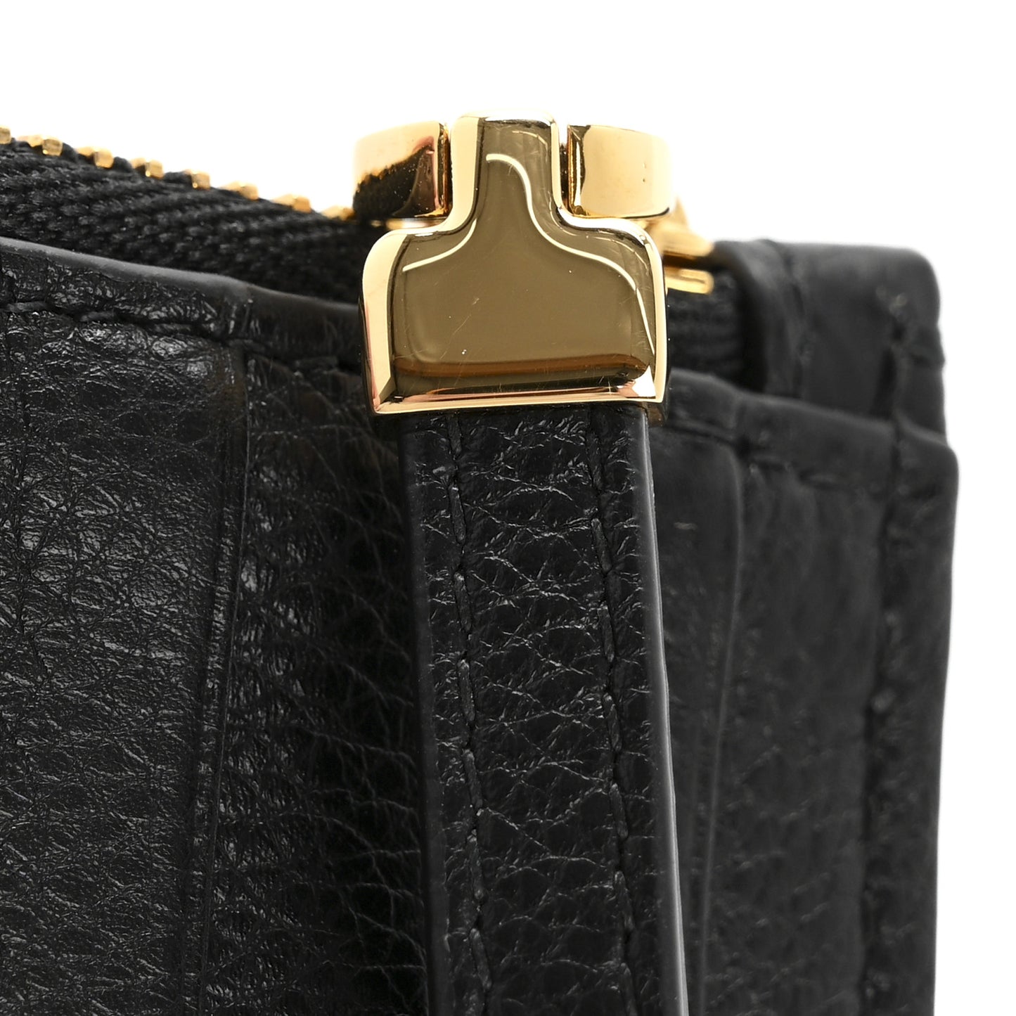 Supple Calfskin Cannage Caro Cosmos Zipped Card Holder Black