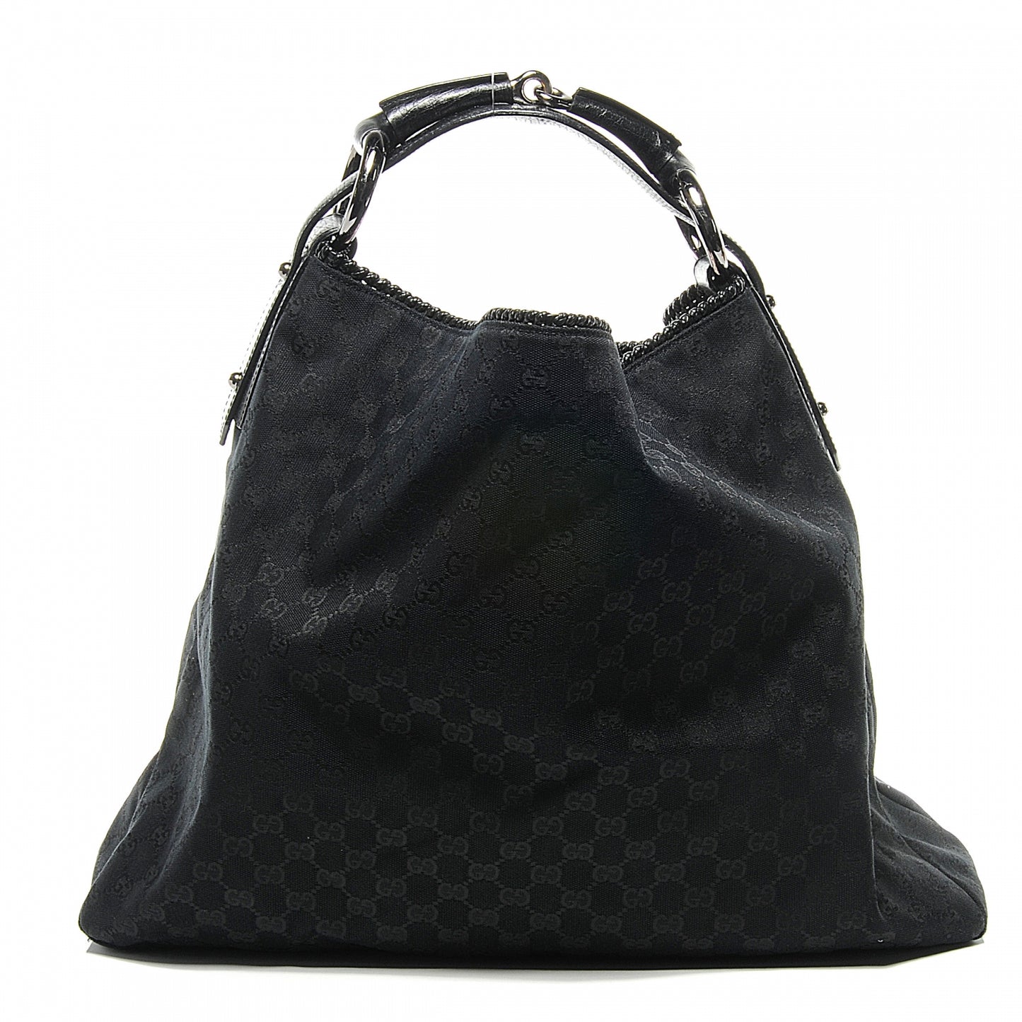 Monogram Large Horsebit Chain Hobo Black