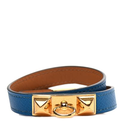 Hermes Epsom Rivale Double Tour Bracelet S Bleu Izmir 1 of 5