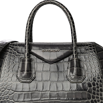 Givenchy Calfskin Crocodile Embossed Small Antigona Storm Grey 20 of 20