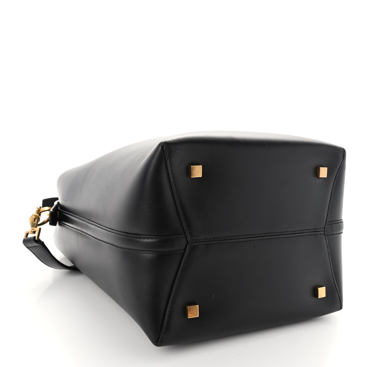Shiny Calfskin Le 37 Bucket Bag Black