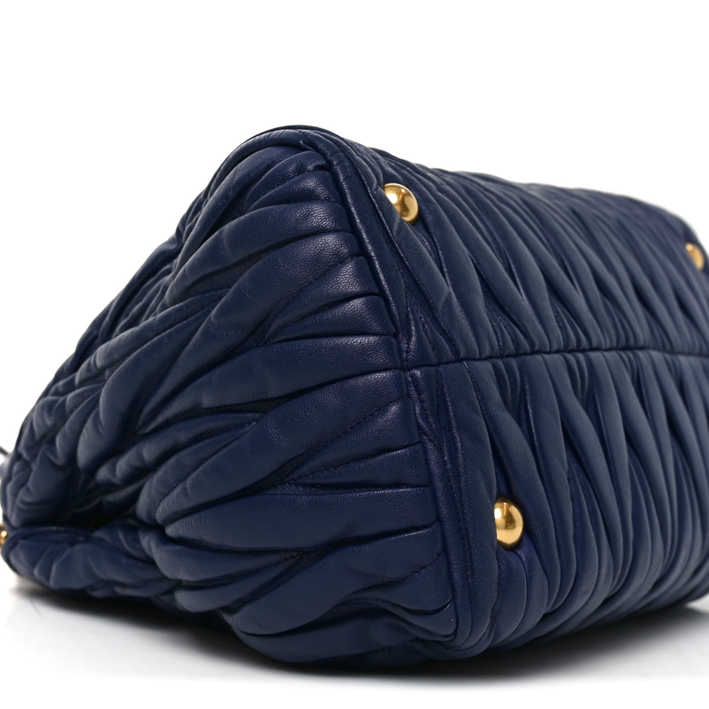 Nappa Matelasse Bauletto Top Handle Bowler Blue
