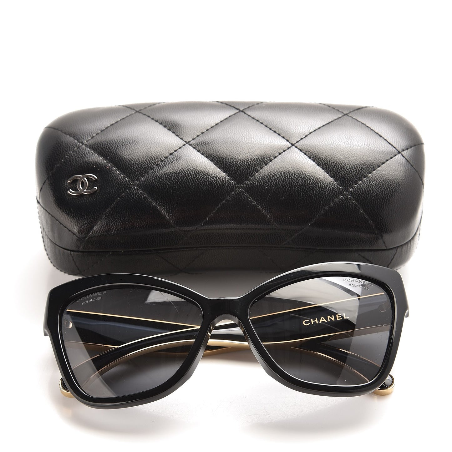 Acetate CC Cat Eye Sunglasses 5271-A Black