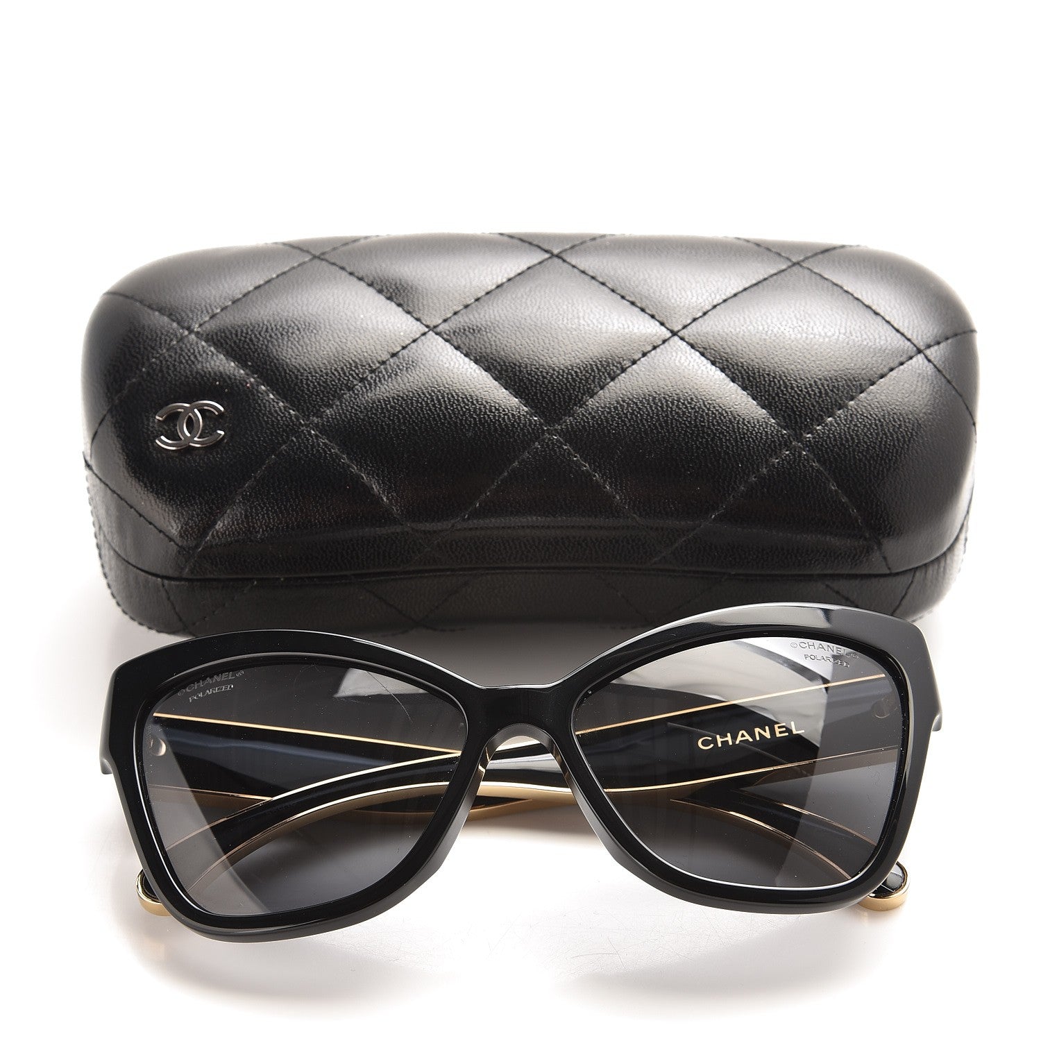 Chanel Acetate CC Cat Eye Sunglasses 5271-A Black 10 of 10