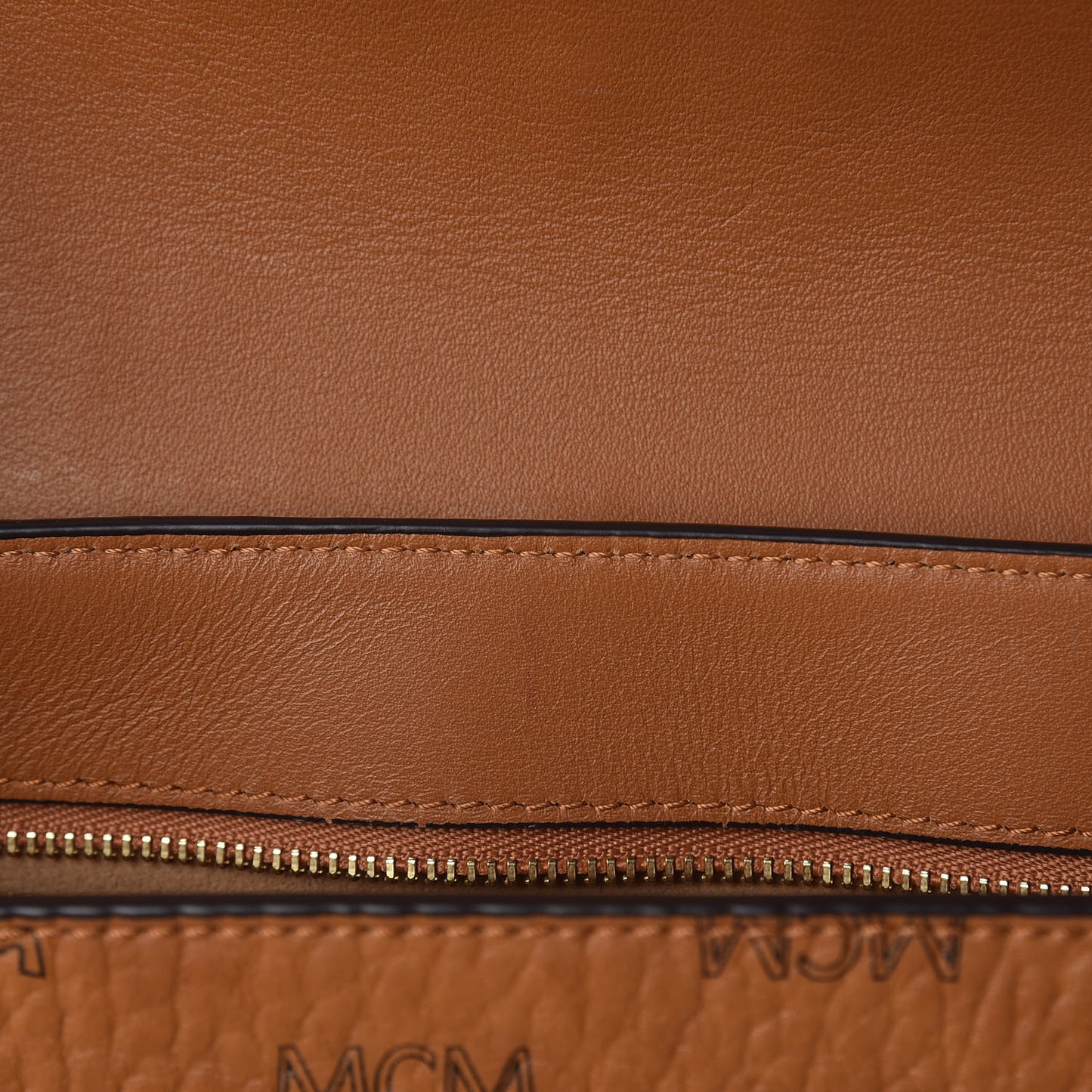 Visetos Studded Flap Shoulder Bag Cognac