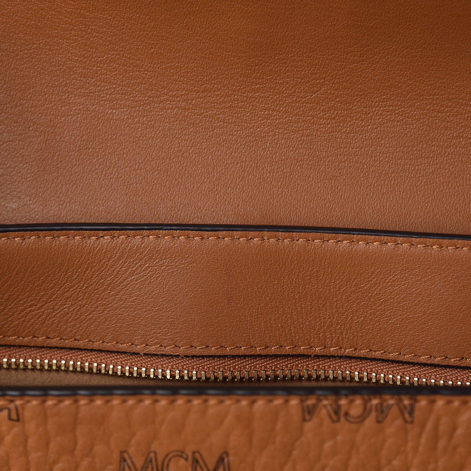 MCM Visetos Studded Flap Shoulder Bag Cognac 8 of 11