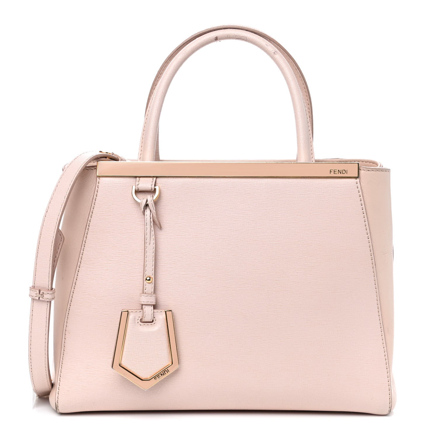 Fendi Vitello Elite Flamingo Petite 2Jours Tote Rosa Plaster 1 of 11