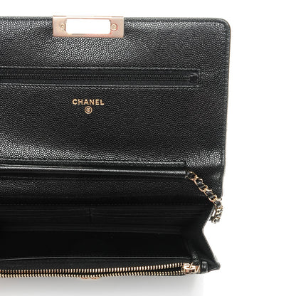 Chanel Caviar Quilted Golden Class Wallet On Chain WOC Black 5 of 8