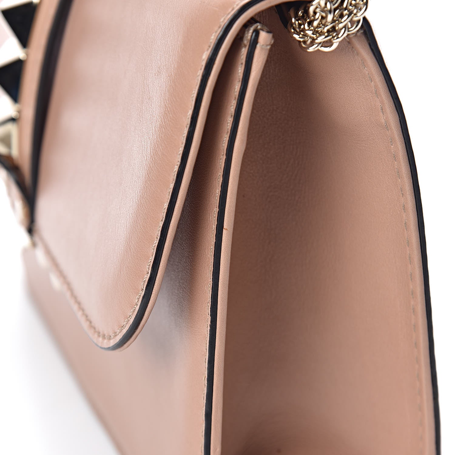 Valentino Garavani Vitello Medium Glam Lock Rockstud Flap Soft Noisette 11 of 17