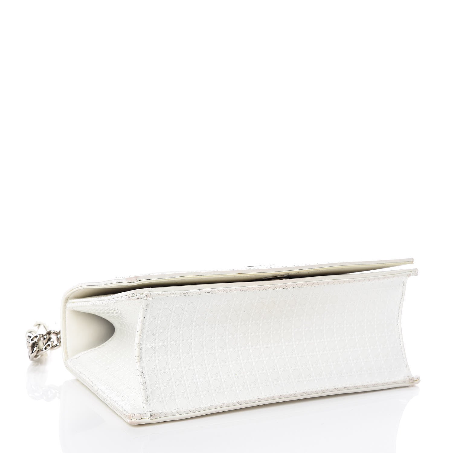 Christian Dior Patent Micro-Cannage Small Diorama Flap Bag White 4 of 17