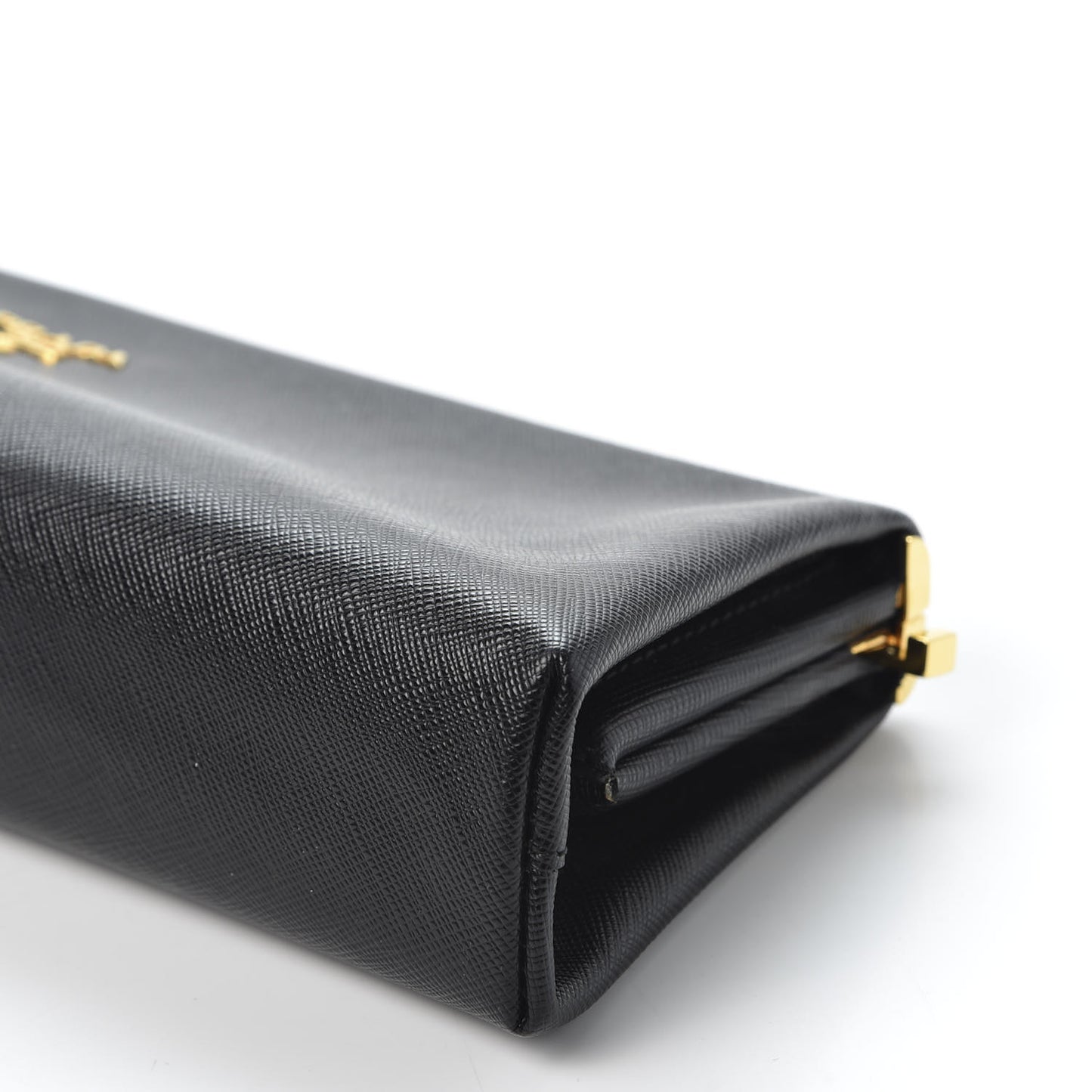 Saffiano Frame Clutch Black