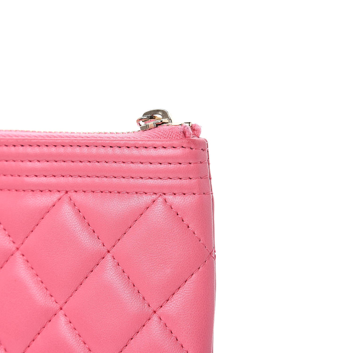 Chanel Lambskin Quilted Small Boy Zipped Pouch Pink 10 of 11