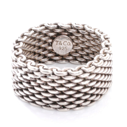 Tiffany Sterling Silver Mesh Somerset Ring 9 3 of 4