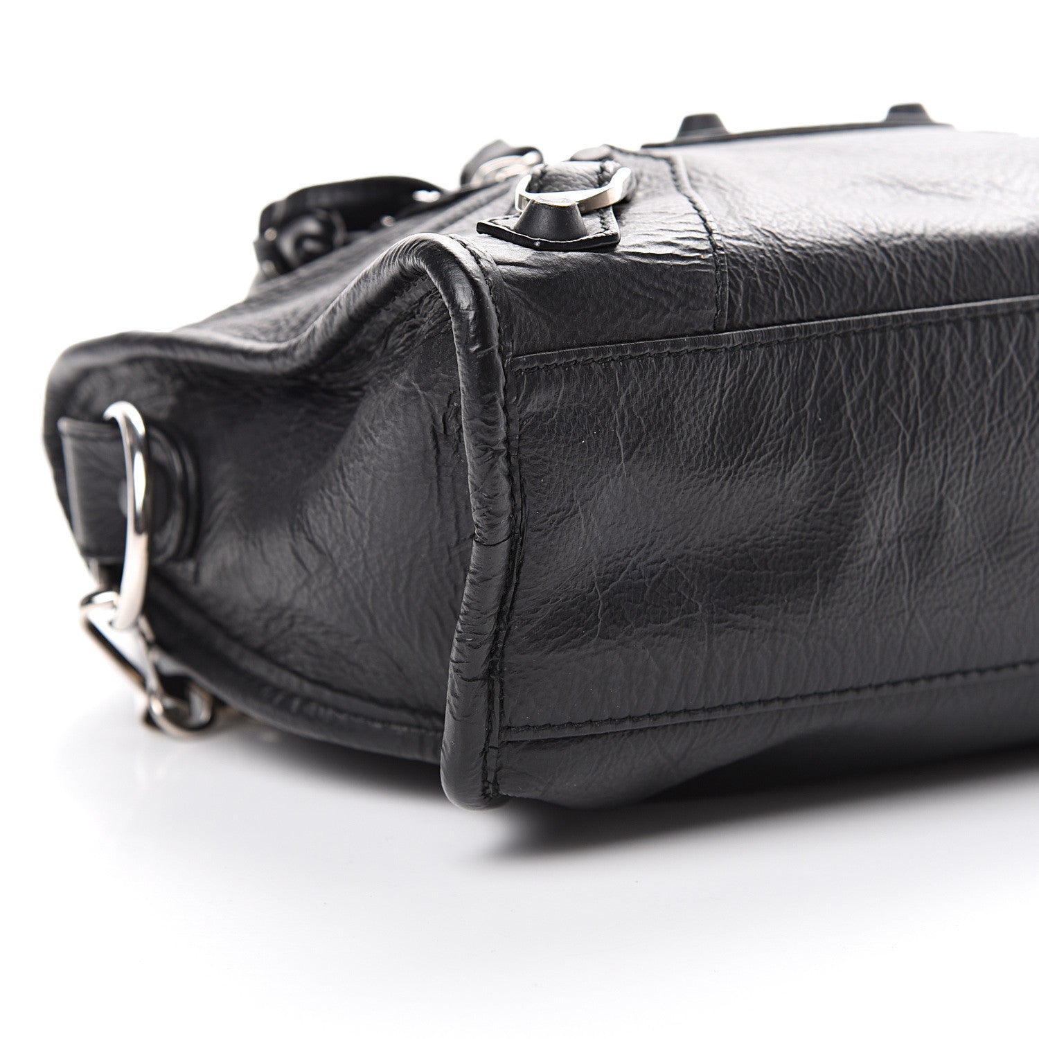 Balenciaga Matte Goatskin Rubber Covered Classic Hardware Mini City Black 8 of 12