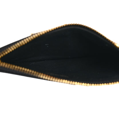Prada Saffiano Triangle Zip Card Holder Black 5 of 7