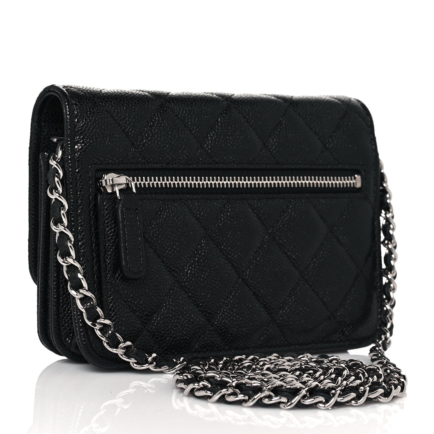 Chanel Caviar Quilted Mini Wallet On Chain WOC Black 3 of 13