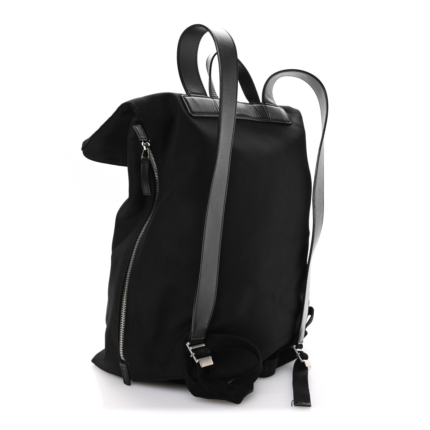 Techno Canvas Web Single Buckle Backpack Black