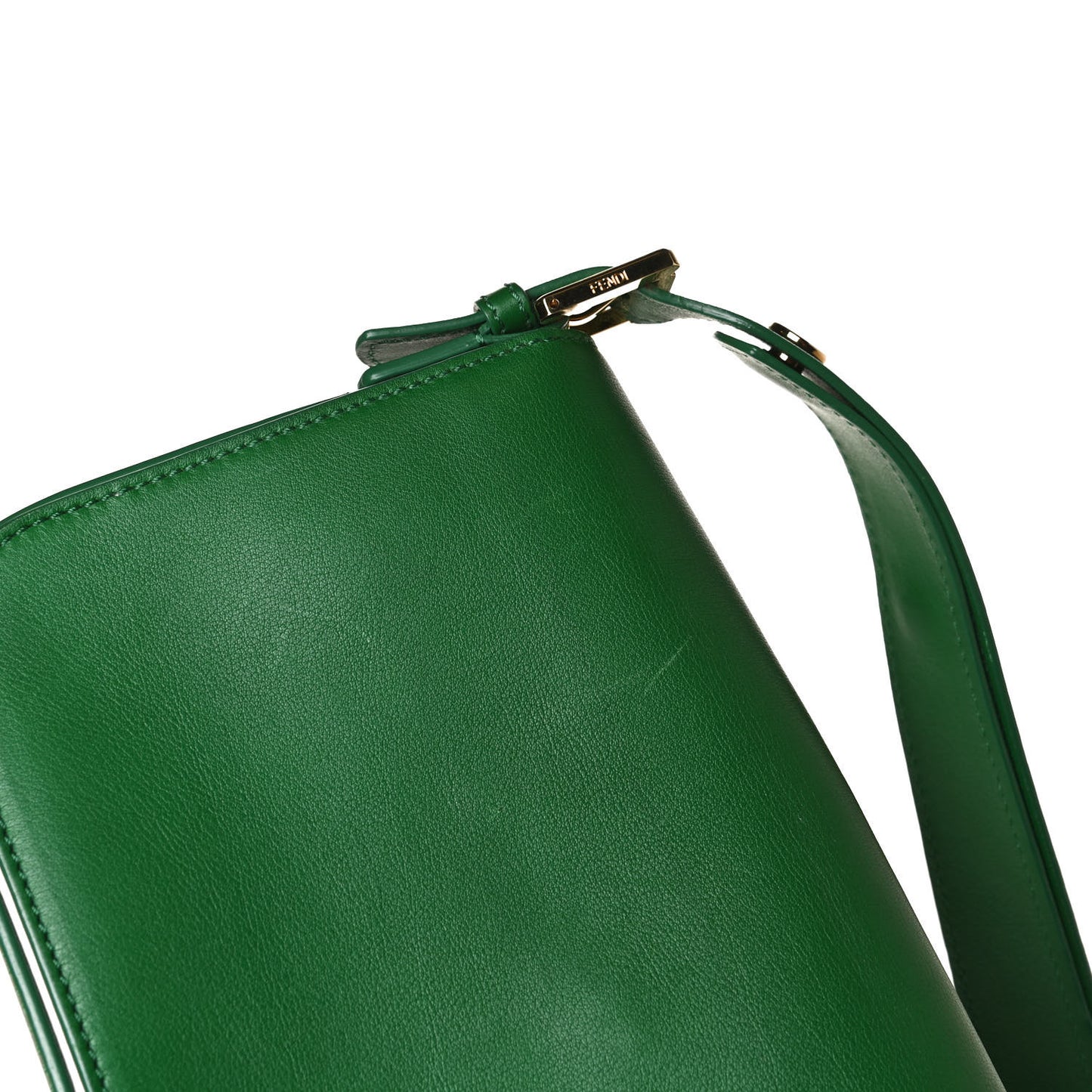 Vitello Dolce Shiny Nappa 3Baguette Shoulder Bag Green