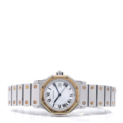 Cartier Stainless Steel 18K Yellow Gold 29mm Santos Octagon Automatic Watch 2 of 4