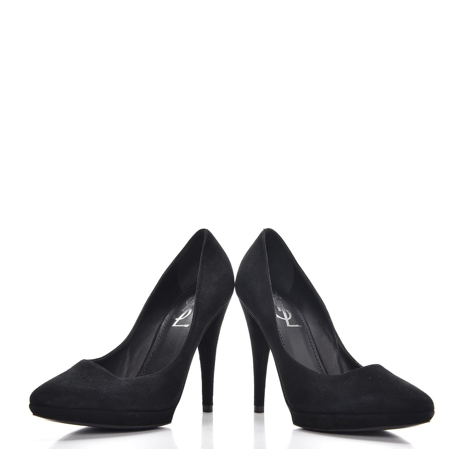 Suede Pointed Toe Platform Pumps 36 Black