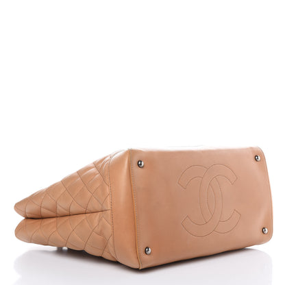 Chanel Calfskin Quilted Large Easy Shopping Tote Dark Beige 4 of 23