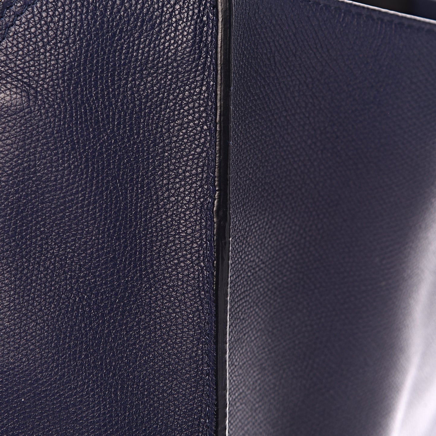 Calfskin Papier A4 Zip Around Plate Tote Bleu Indigo