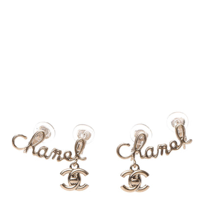 Chanel Metal Logo CC Turnlock Clip On Earrings Gold 1 of 4