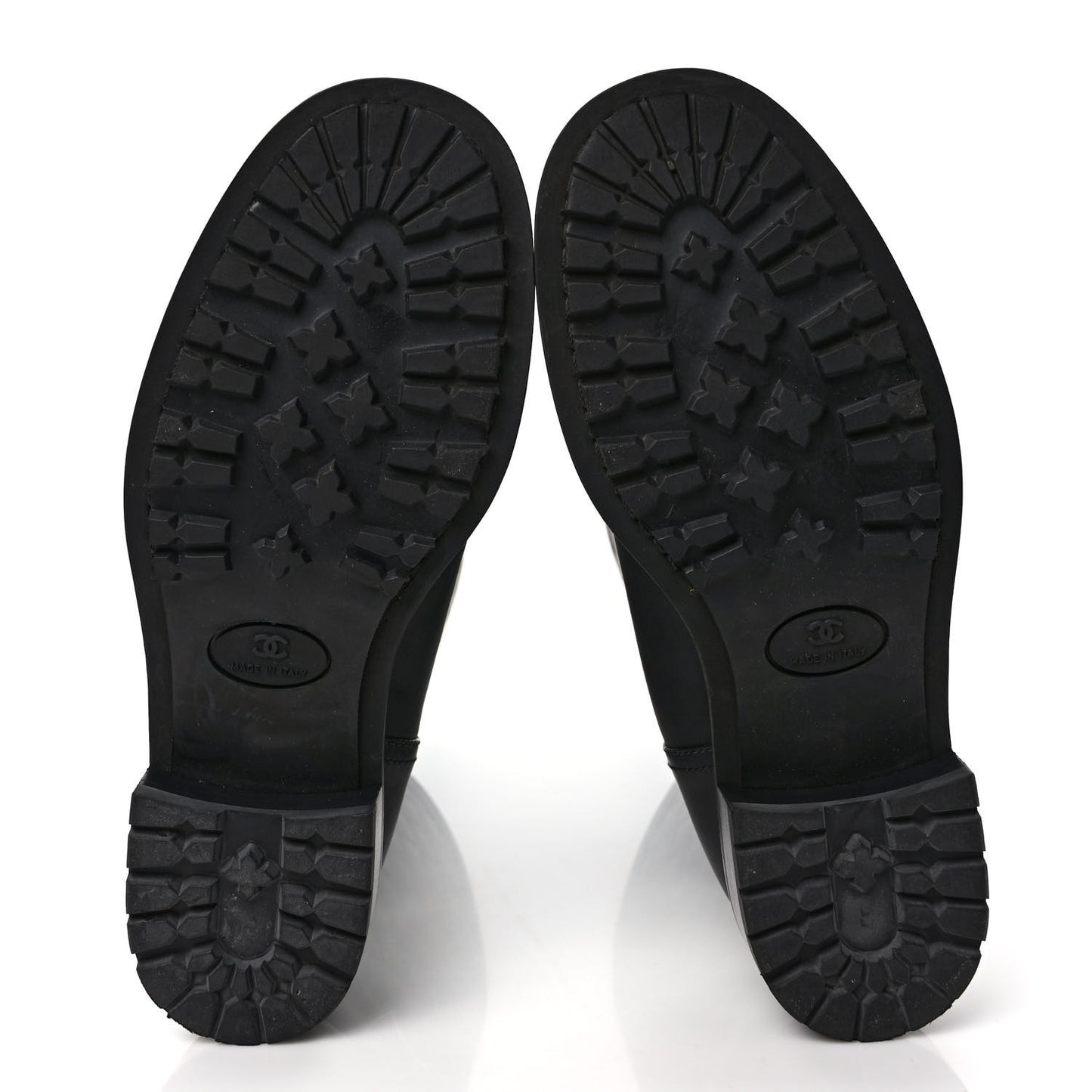 Oily Calfskin Quilted High Boots 39.5 Black
