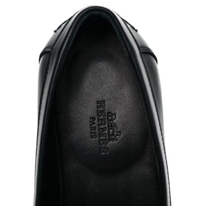 Hermes Calfskin Womens Destin Loafers 35.5 Black 7 of 8