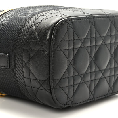 Christian Dior Lambskin Cannage Small Diortravel Vanity Case Black 7 of 8