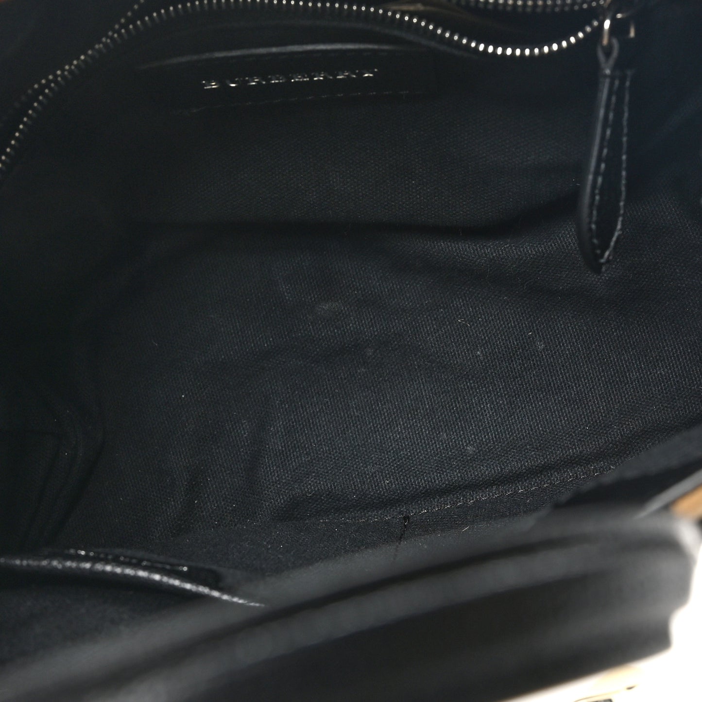 Goatskin Vintage Check Small Banner Tote Black